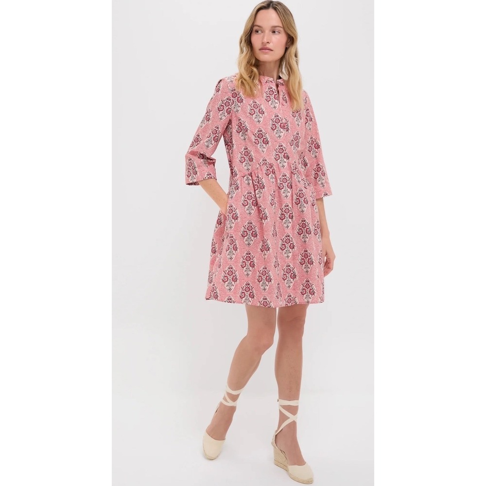 Tuckernuck Scarlet Sonata Royal Shirt Pink Red Print Mini Dress 2X